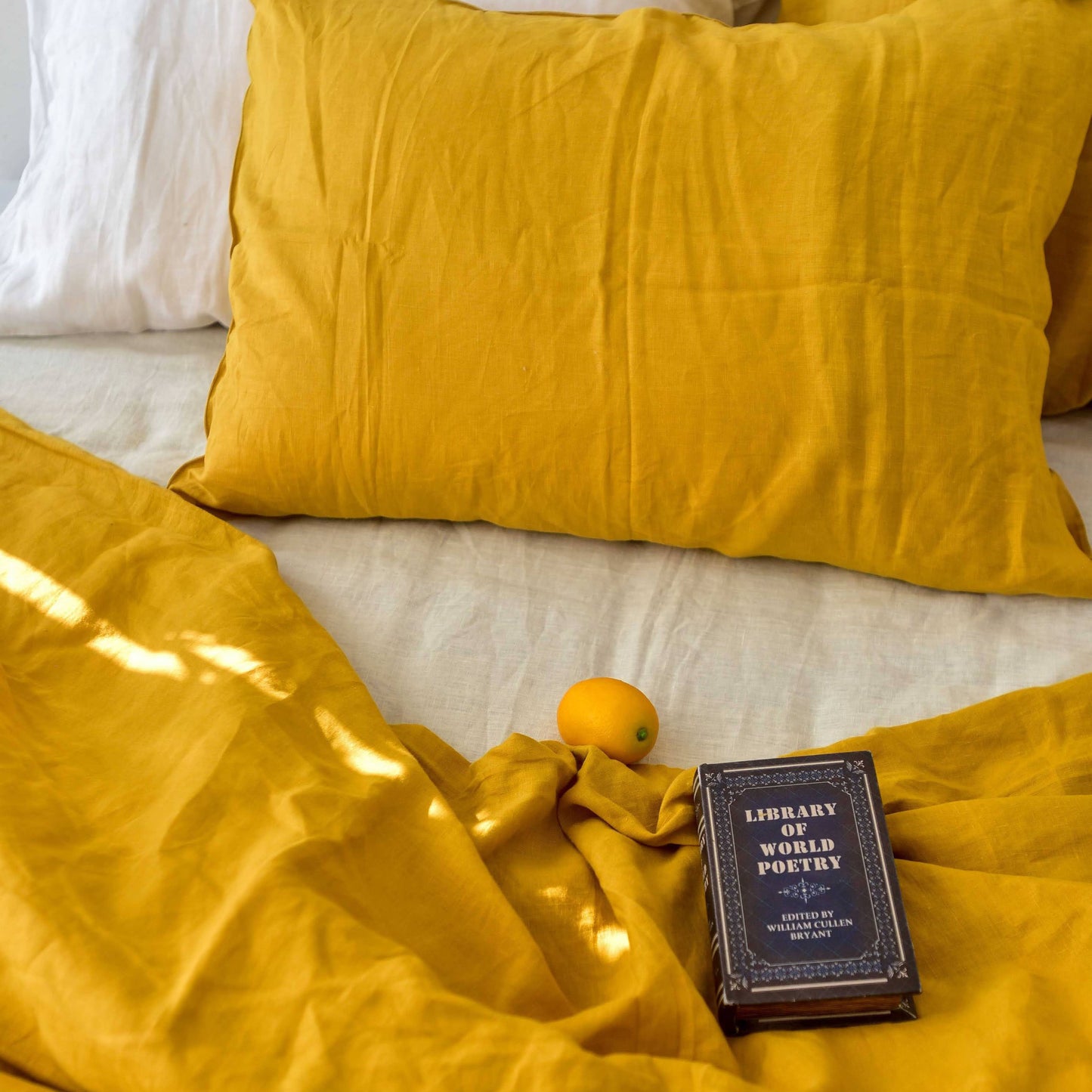 Yellow French Linen Bedding Sets (4 pieces) - Plain Dyeing