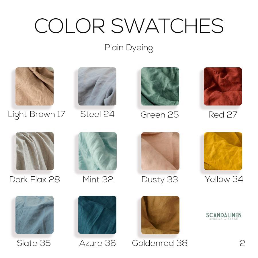 Azure French Linen Duvet Cover+2 Pillowcases Set - Plain Dyeing 36